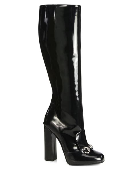 gucci knee high boots black|Gucci thigh high boots.